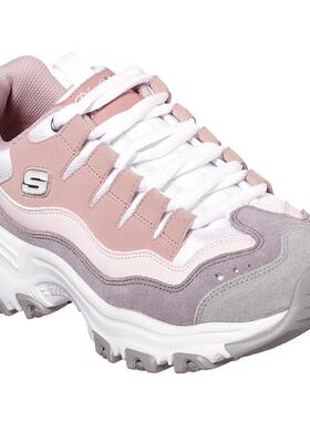 Skechers/斯凯奇女鞋小白鞋熊猫鞋系带网布耐磨轻便正品13141