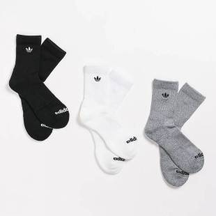 爆款 高筒三叶草条纹透气热卖 300495 阿迪达斯男袜子3双装 Adidas