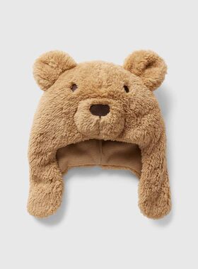 GAP帽子小熊绒感立体可爱保暖男宝女宝冬季宝宝婴儿护脸护耳一体