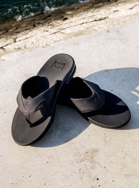 REEF男士拖鞋凉鞋人字拖Fanning绒面革鞋面气囊后跟开瓶器沙滩夏