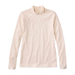 L.L. Bean宾恩女士T恤长袖高领打底衫修身纯棉套头衫春季新款女装