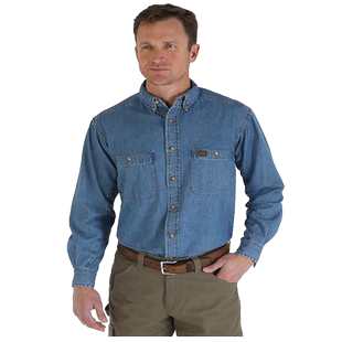 Wrangler/威格男装牛仔衬衫纯棉WR单宁长袖方领透气正品3W510AN