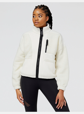 NEW BALANCE NB女士运动夹克拉链外套羊绒宽松美国直邮WJ23114