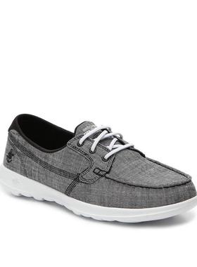 Skechers/斯凯奇女帆船鞋透气布面软垫轻质套脚健步正品413560