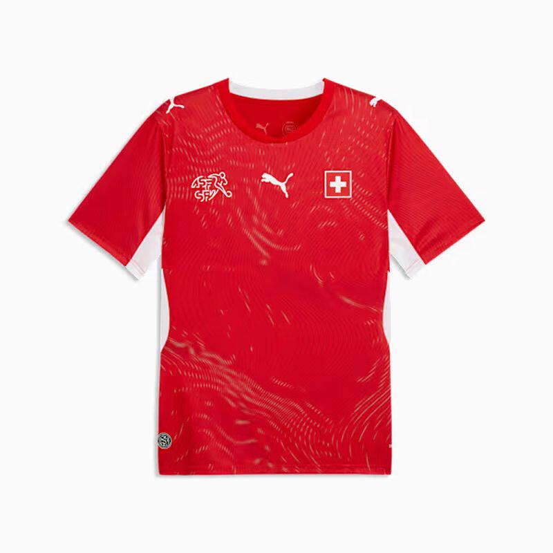 PUMA/彪马男T恤短袖瑞士队主场足球衣红色专业训练复刻版球衣快干
