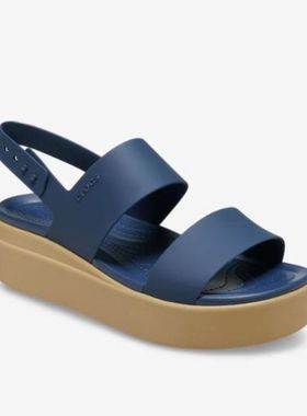 Crocs/卡骆驰女凉鞋露趾松糕底Brooklyn纯色搭扣夏季正品206453