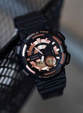 Casio卡西欧男腕表学生情侣石英手表防水防震潮正品AEQ-110W-1A3V