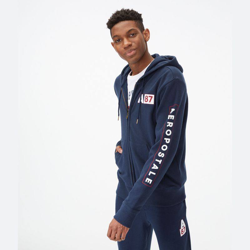 aeropostale男外套连帽卫衣开衫拉链潮牌秋休闲logo新款正品直邮