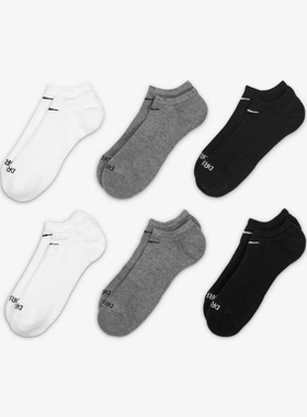 Nike/耐克男女袜船袜短筒低帮运动袜防臭袜子吸汗6双春夏SX6898