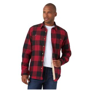 Wrangler威格男士衬衫休闲夹克格子衫加厚保暖外套秋冬防风美版