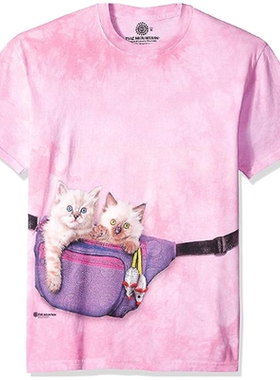 The Mountain男女T恤3d短袖口袋猫咪印花呆萌可爱美国正品103693