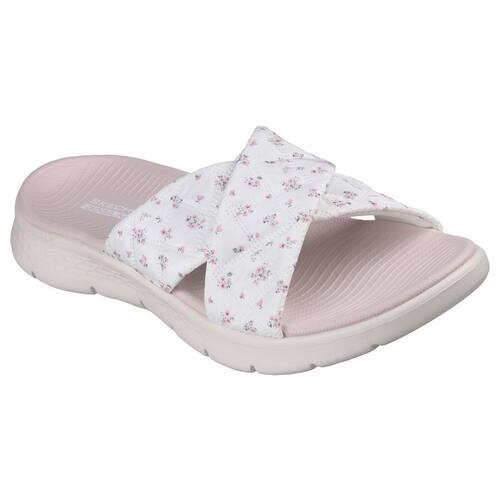 Skechers/斯凯奇女鞋拖鞋一字拖GO WALK运动凉拖花朵轻便缓震防滑