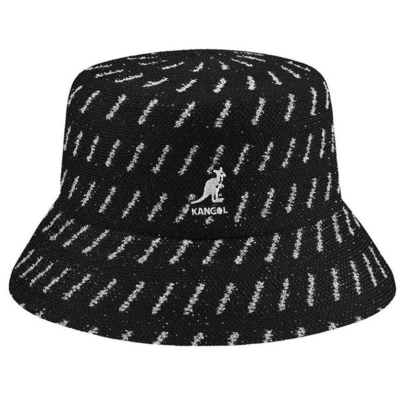 kangol/袋鼠盆帽男士盆帽平顶黑色撞色窄檐经典logo正品107586