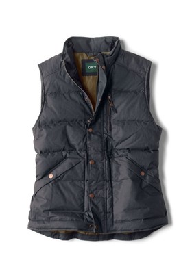 ORVIS男士羽绒马甲鸭绒蜡棉保暖加厚背心秋冬季无袖外套防风防水