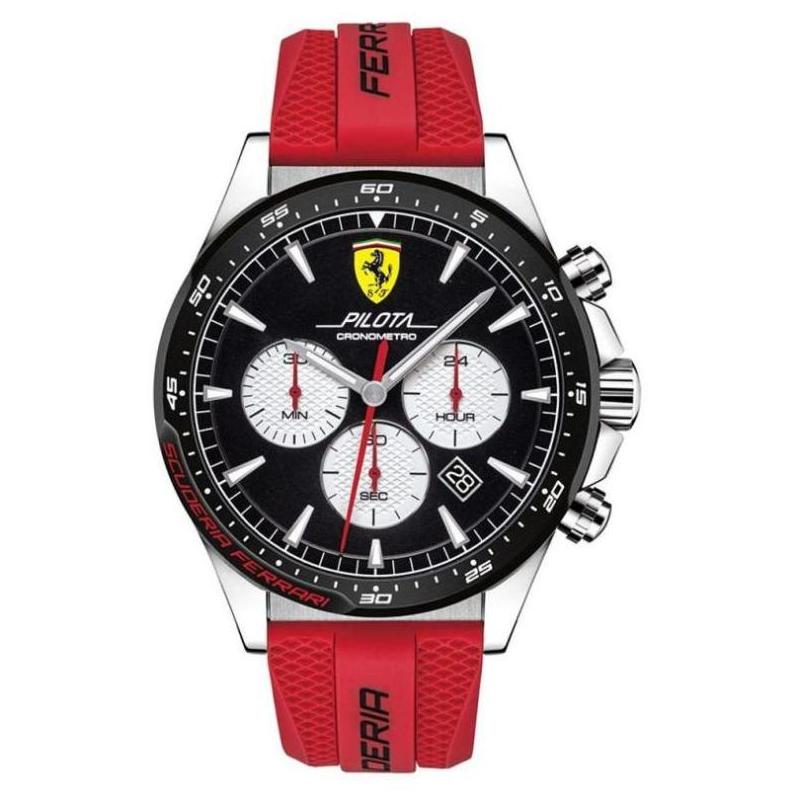 ferrari/法拉利男手表石英不锈钢表盘带日期防水礼物