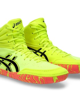 Asics亚瑟士男摔跤鞋Aggressor 5圆头高帮旅游鞋透气耐磨春秋系带
