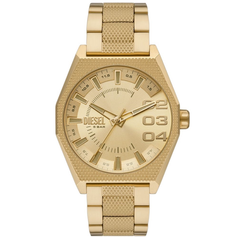 diesel/迪赛男士手表石英机芯金色防水高级感不锈钢腕表43mm16013