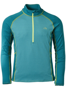 L.L.BEAN宾恩男士打底衣半拉链运动户外休闲秋保暖套头衫TA521103