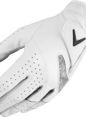 callaway男手套白色高尔夫休闲透气灵活单只手套经典正品394518