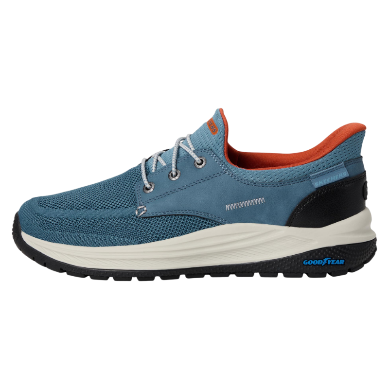 Skechers斯凯奇男鞋乐福鞋一脚蹬轻松穿脱船型爸爸鞋弹力鞋带春季
