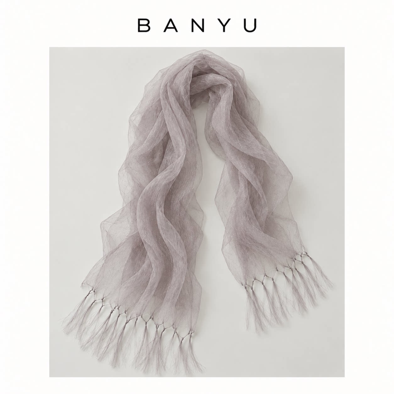 BanYu水雾感3层流苏防晒丝巾