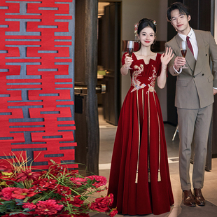 大码敬酒服2026新款新娘结婚中式红色订婚连衣裙女小个子高级感女
