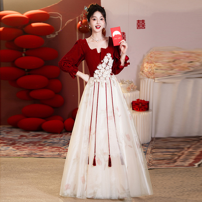 大码敬酒服新娘2025新款冬季礼服