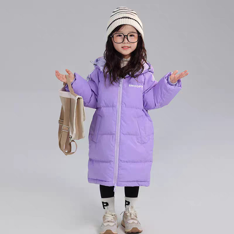 实体店清仓特价史努比新款正反两面穿中长款过膝羽绒服三防面料