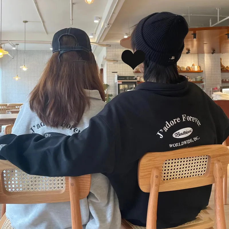 学院风翻领polo宽松男女同款学院