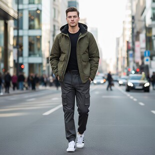 休闲中长款 男士 加绒加厚保暖防风棉袄 棉衣 可脱卸高级感外套 大码