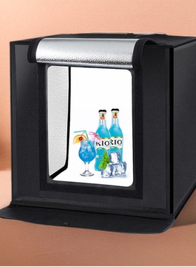 电商产品图拍摄灯箱40CM折叠摄影棚LED高亮拍照柔光箱送6色背景布