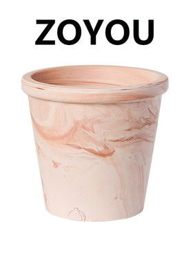 玛奇朵白陶盆翻沿渐变经典红陶花盆客厅阳台落地陶瓷透气植物盆