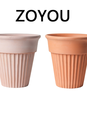 复古做旧ins风红陶花盆浮雕透气排水花园简约多肉绿植物陶土花盆