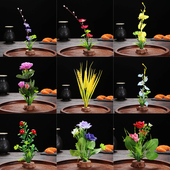 酒店餐厅刺身菜品盘饰摆盘装 饰花草点缀围边特色菜创意小摆件盘头