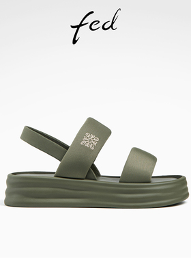 fed软底运动沙滩凉鞋夏季新款女鞋增高面包凉鞋女款D0420-ZCA389