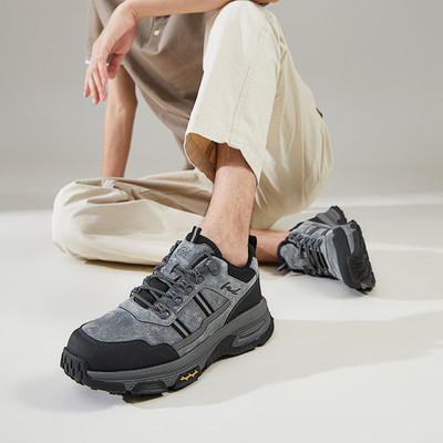 fed休闲男鞋春季舒适百搭厚底运动休闲鞋男鞋户外休闲鞋登山鞋男