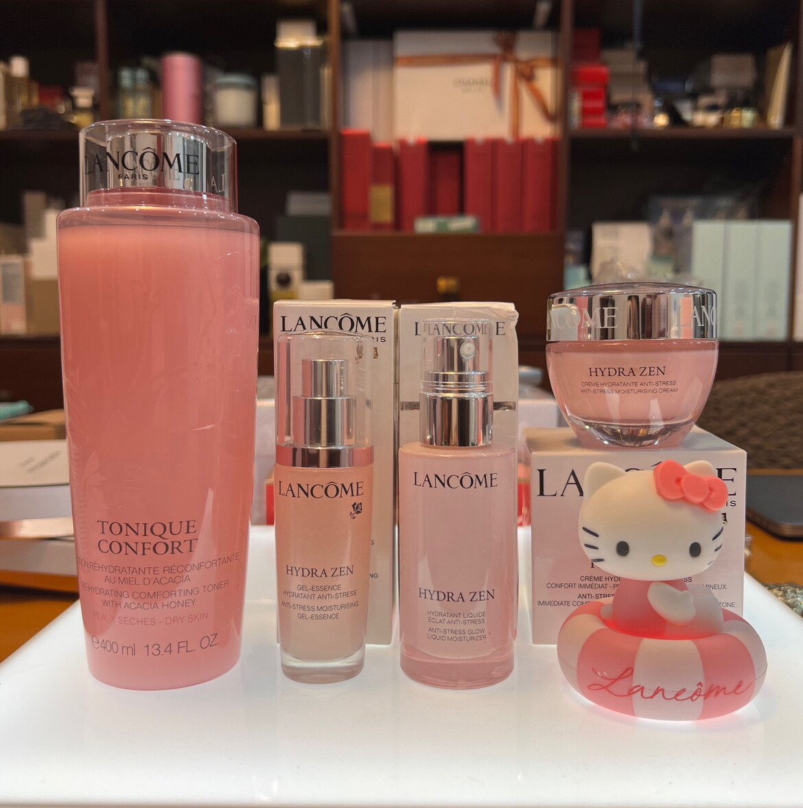 兰蔻限量版hellokitty大粉水 日霜 晚霜三件套补水面部护理套装