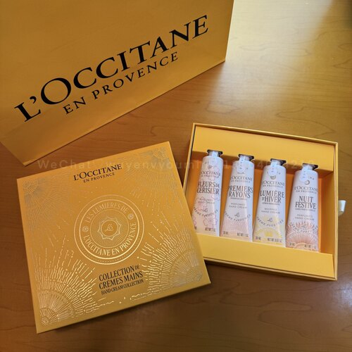 【女神节礼物】欧舒丹护手霜礼盒套装 限定白茶樱花山茶花4只30ml