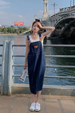 2023夏女装背带裙宽松牛仔连衣裙休闲小个子显瘦牛仔裙吊带连衣裙，女装连衣裙，铱本正襟