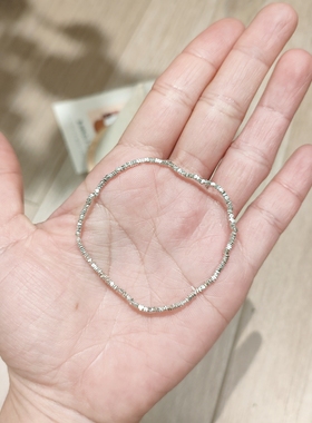 包邮韩国东大门hey925通体纯银手链新款碎银子气质弹力绳手链