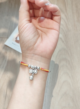 原创定制S99纯银晶蝴蝶结手串女款合集爱心手链可爱甜美手饰爆款