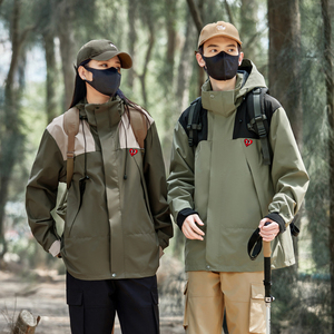 查尔斯桃心冲锋衣户外两件套防风登山服男女冬季新款防水夹克外套