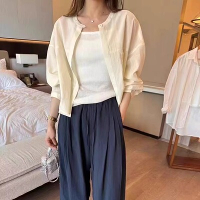 夏季新款女防晒衬衫吊带两件套女