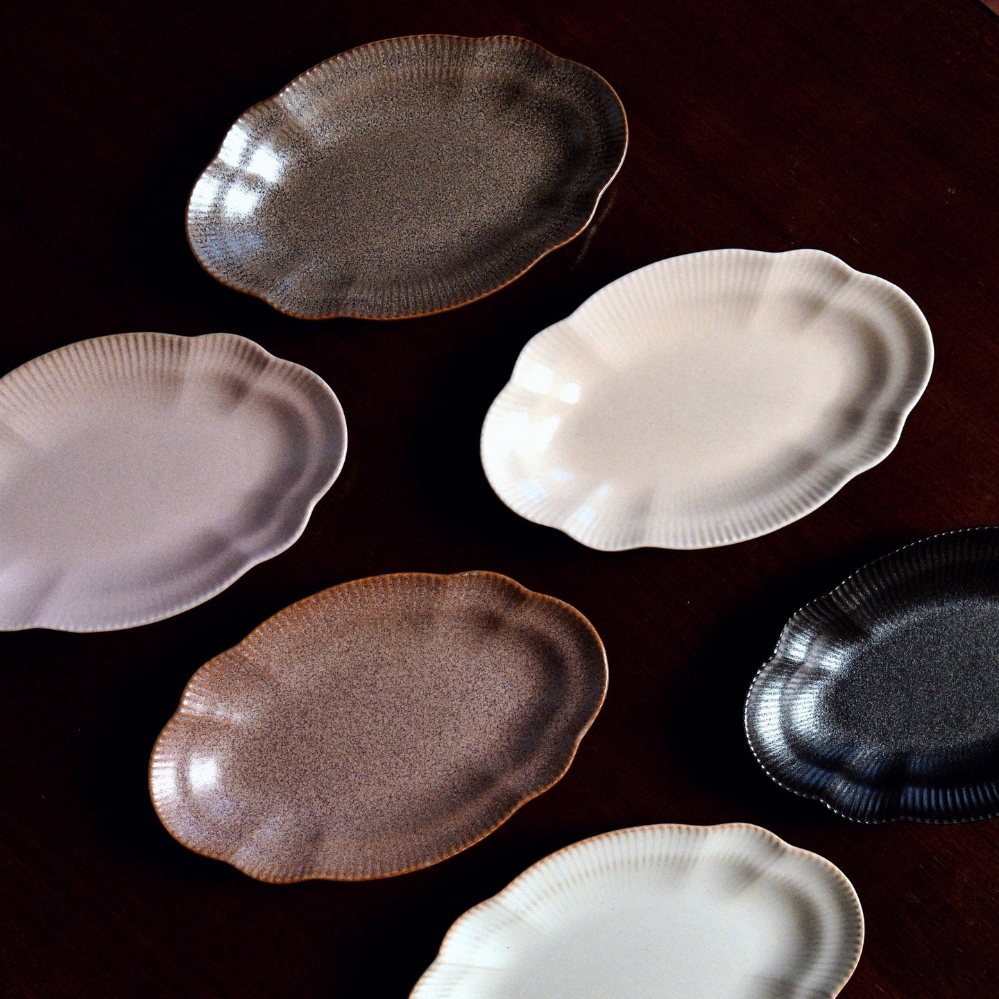 雅泥法式复古蛋糕盘糕点盘椭圆粗陶景德镇古朴茶点盘早餐酱菜碟子