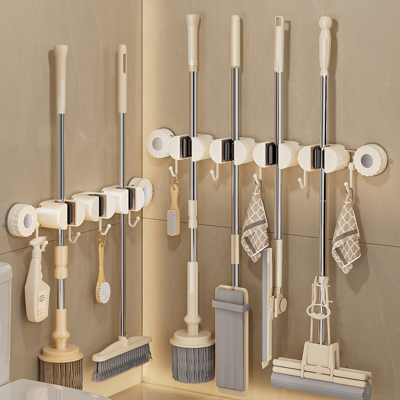 吸盘拖把壁挂夹免打孔置物架