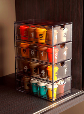 kaman咖啡收纳盒亚克力茶水间杯子置物架茶包盒三顿半胶囊展示架