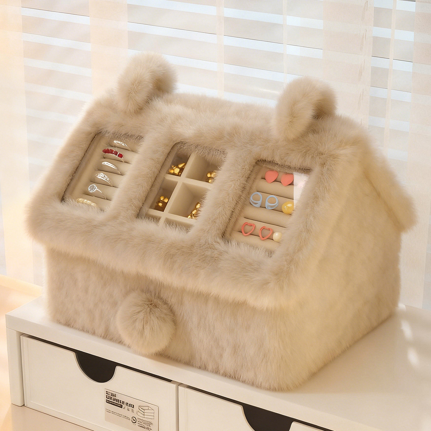 首饰盒多巴胺手饰品盒子黄金珠宝耳钉耳环戒指收纳盒可爱儿童发饰,收纳整理,首饰盒,淘宝优惠券,粉丝福利购,淘宝优惠卷