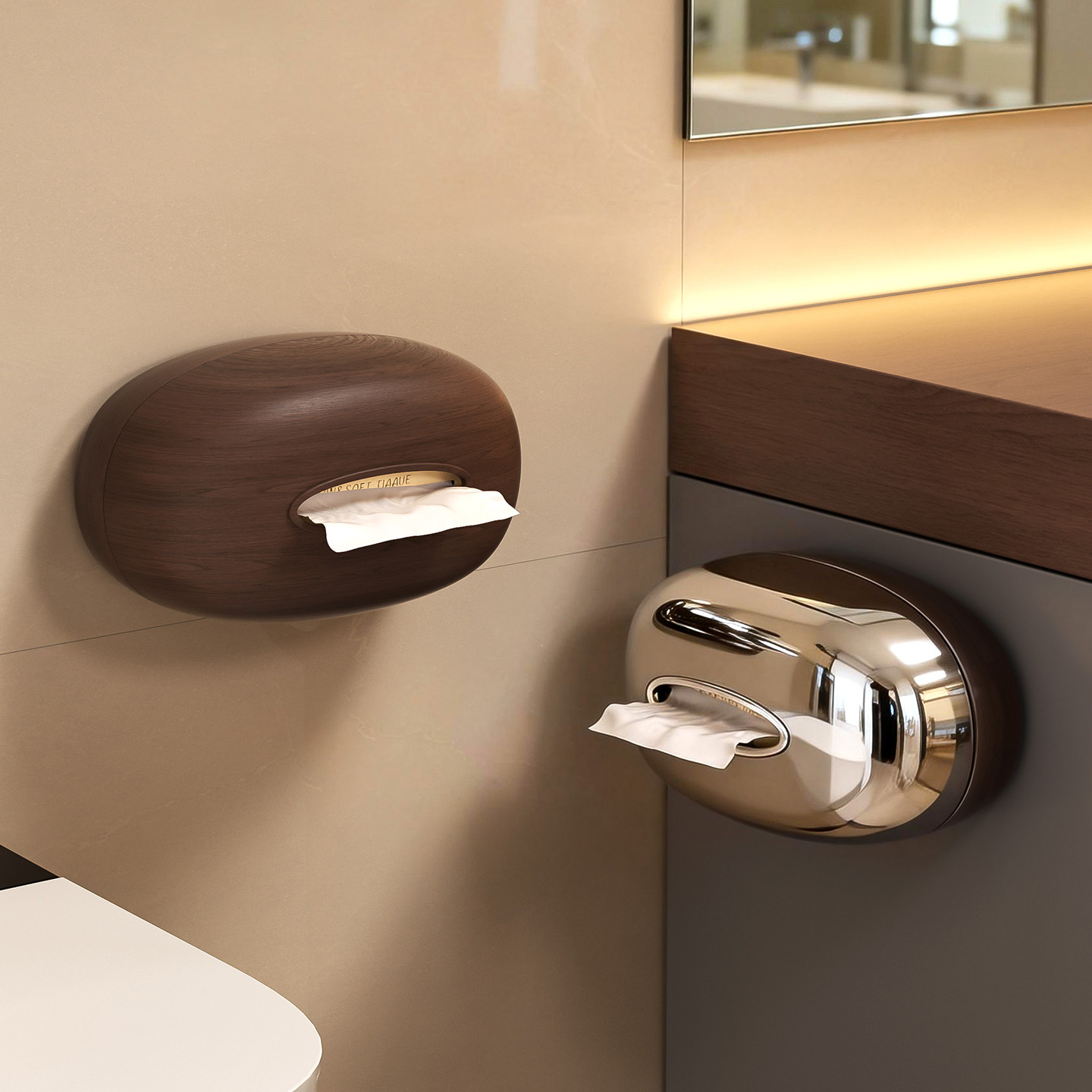 卫生间厕纸盒壁挂式纸巾盒卷纸筒卫生纸置物架轻奢高档弹簧抽纸盒