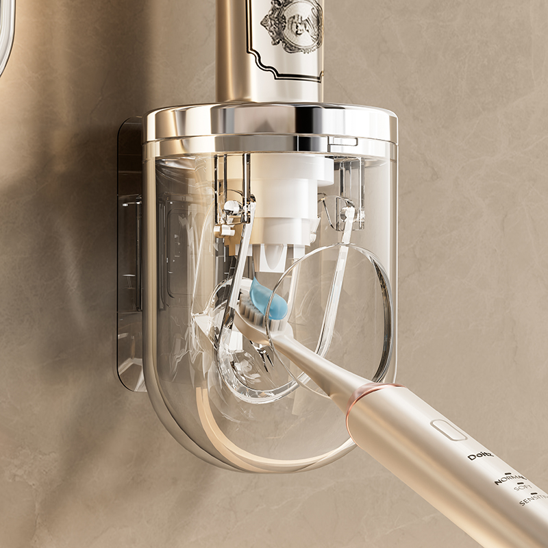 牙膏挤压器壁挂式家用免打孔牙刷置物架儿童懒人挤牙膏神器套装