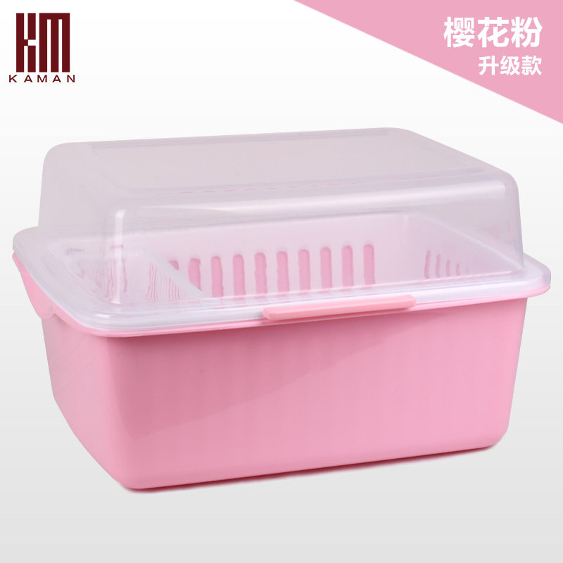 kaman大号塑料带盖厨房置物架角架碗架整理碗柜碗碟沥水架收纳架